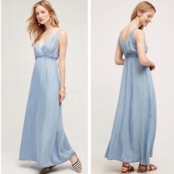 HOLDING HORSES Dresses & Skirts - Holding Horses (Anthropologie Brand) Chambray Maxi Dress
